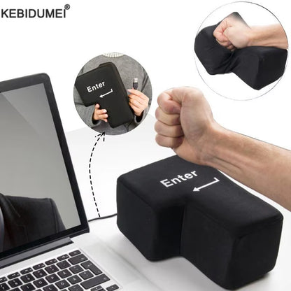 Anti-Stress Computer Huge Enter Key Big USB Keyboard Vent Button Pillow Desktop Stress Reliever Cushion USB Big Enter Key